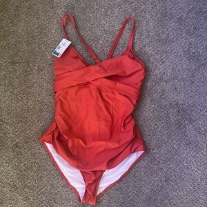 Elegant Red Women's One Piece Swimsuit